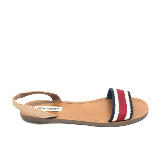 Blue & Red & White Sandals Flats Steve Madden, Size 8