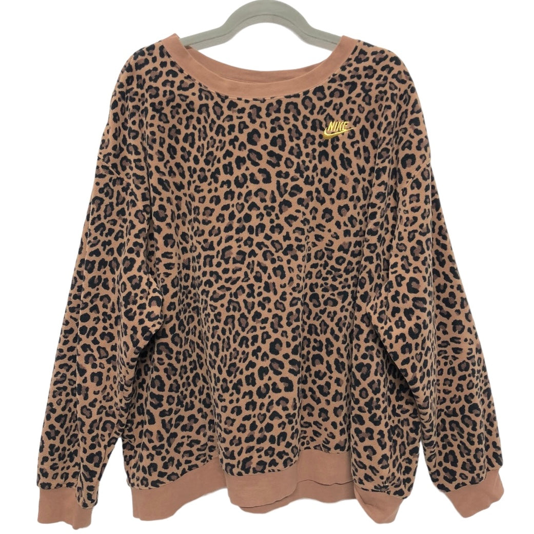 Leopard Print Sweatshirt Crewneck Nike, Size 3x