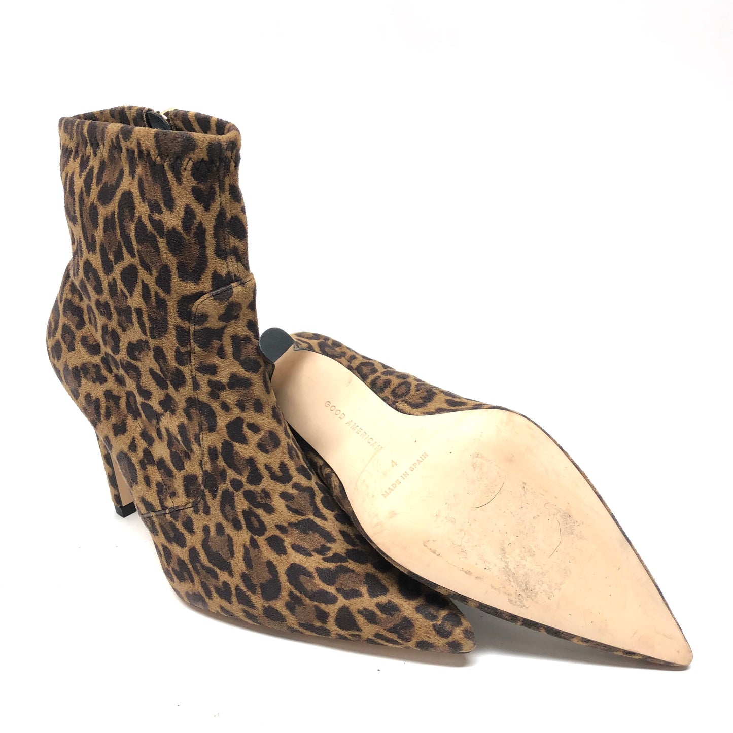 Leopard Print Boots Ankle Heels Good American, Size 5