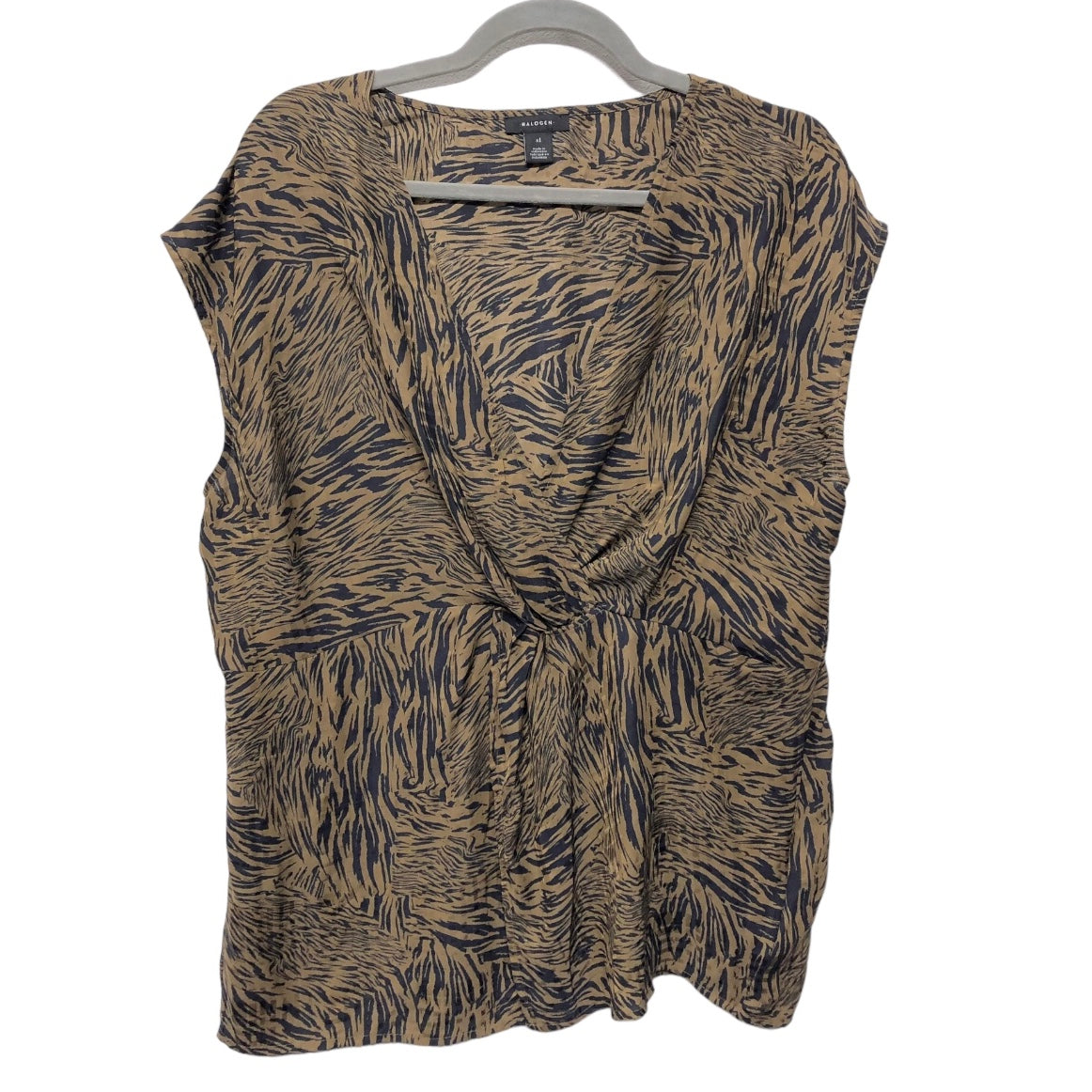 Top Sleeveless By Halogen In Animal Print, Size: Xl