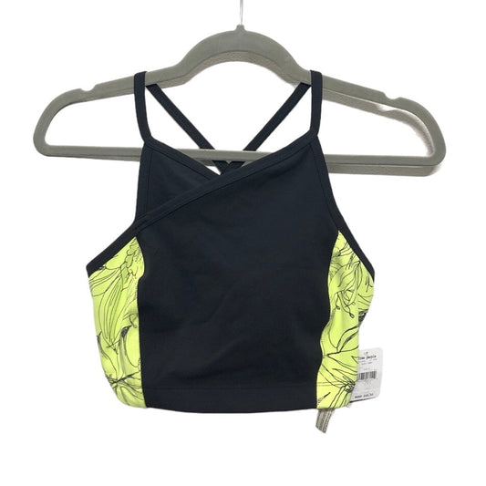 Athletic Bra By Free People In Black & Yellow, Size: S