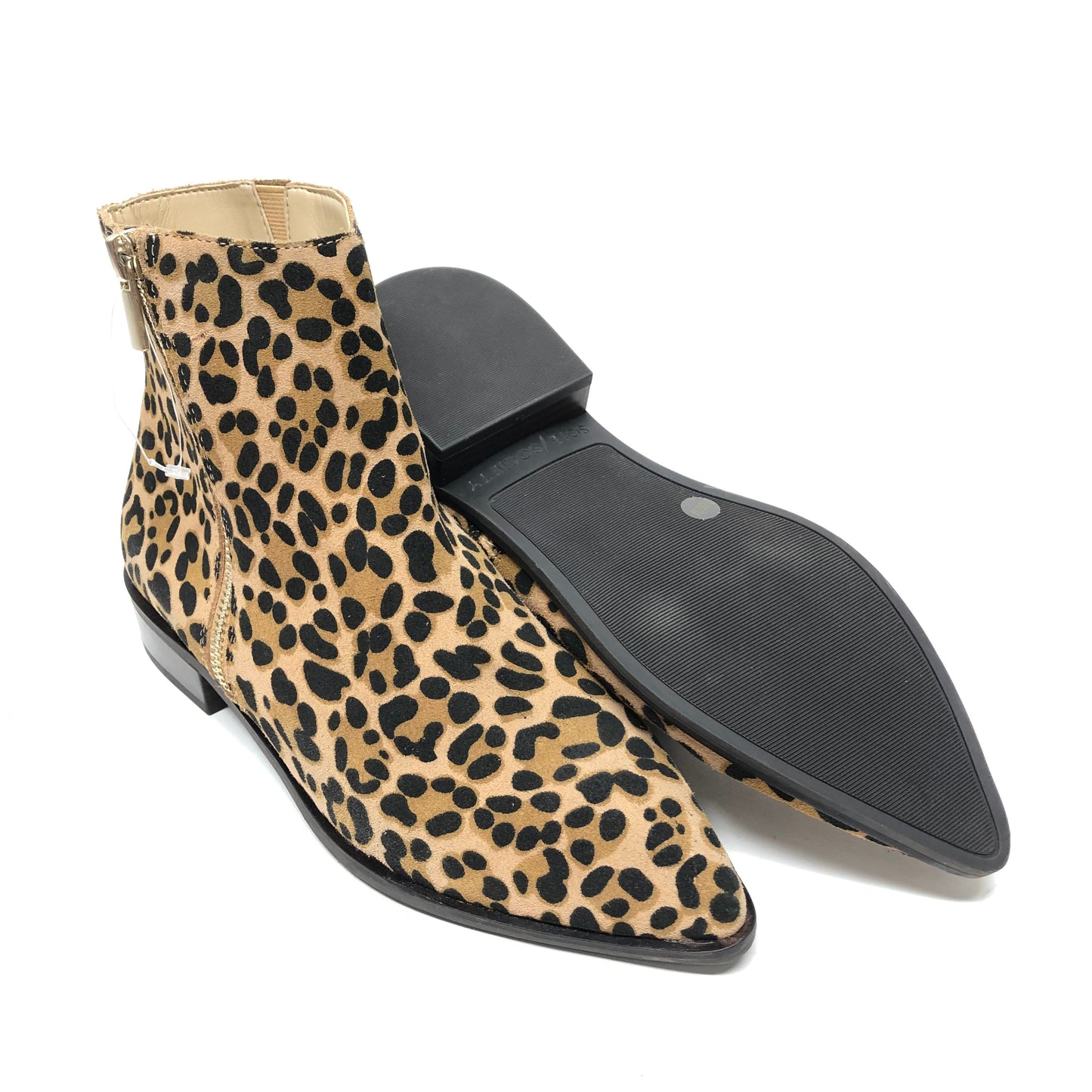 Boots Ankle Flats By Sole Society In Leopard Print, Size: 7.5