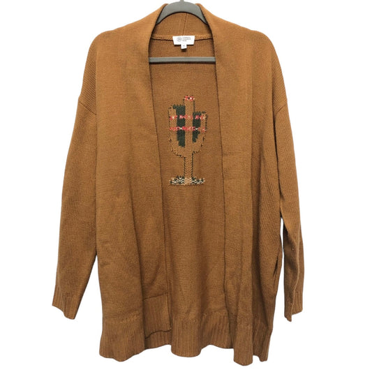 Sweater Cardigan By Clothes Mentor In Tan, Size: M