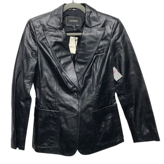 Jacket Leather By Express In Black, Size: Xs