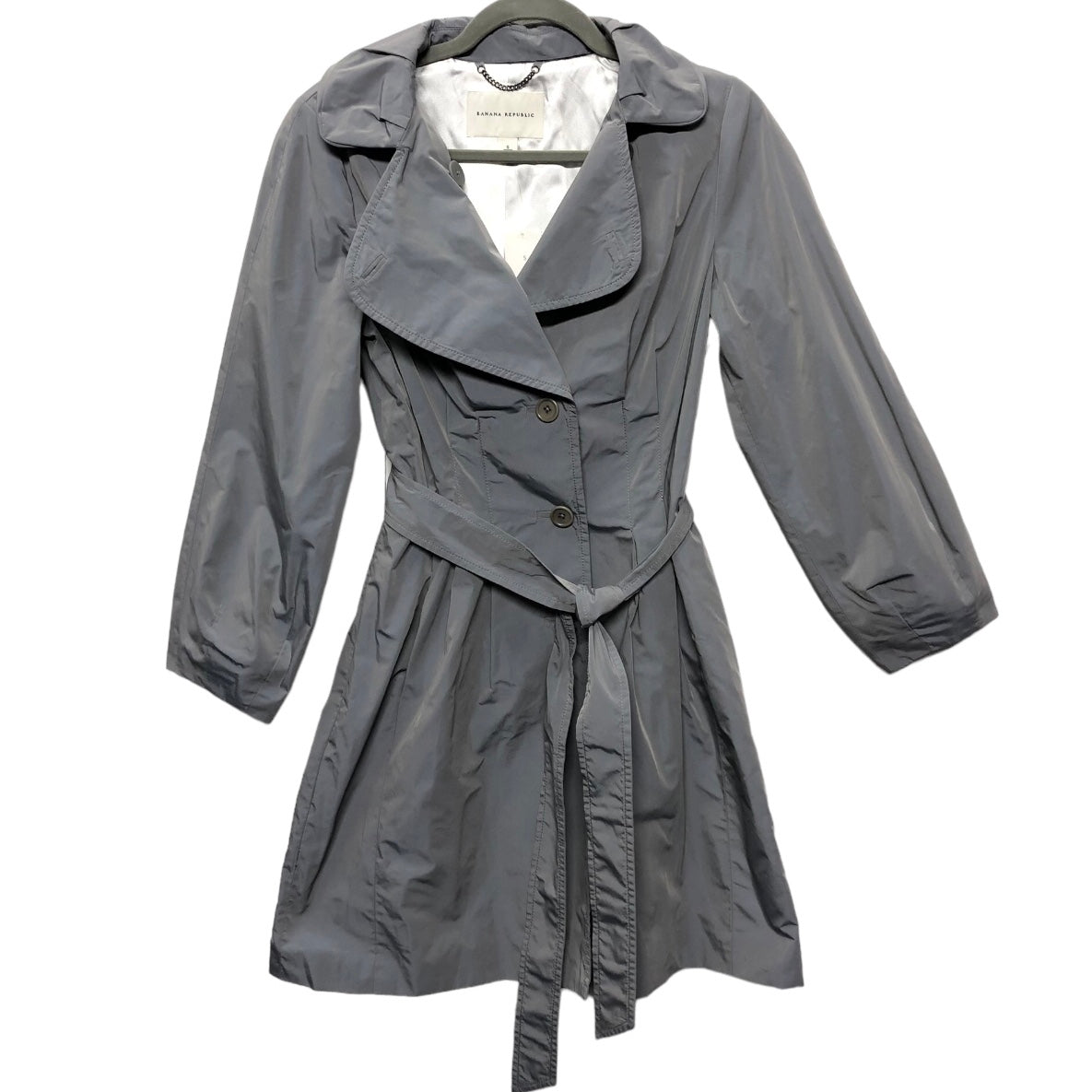 Coat Trench Coat By Banana Republic In Grey, Size: S