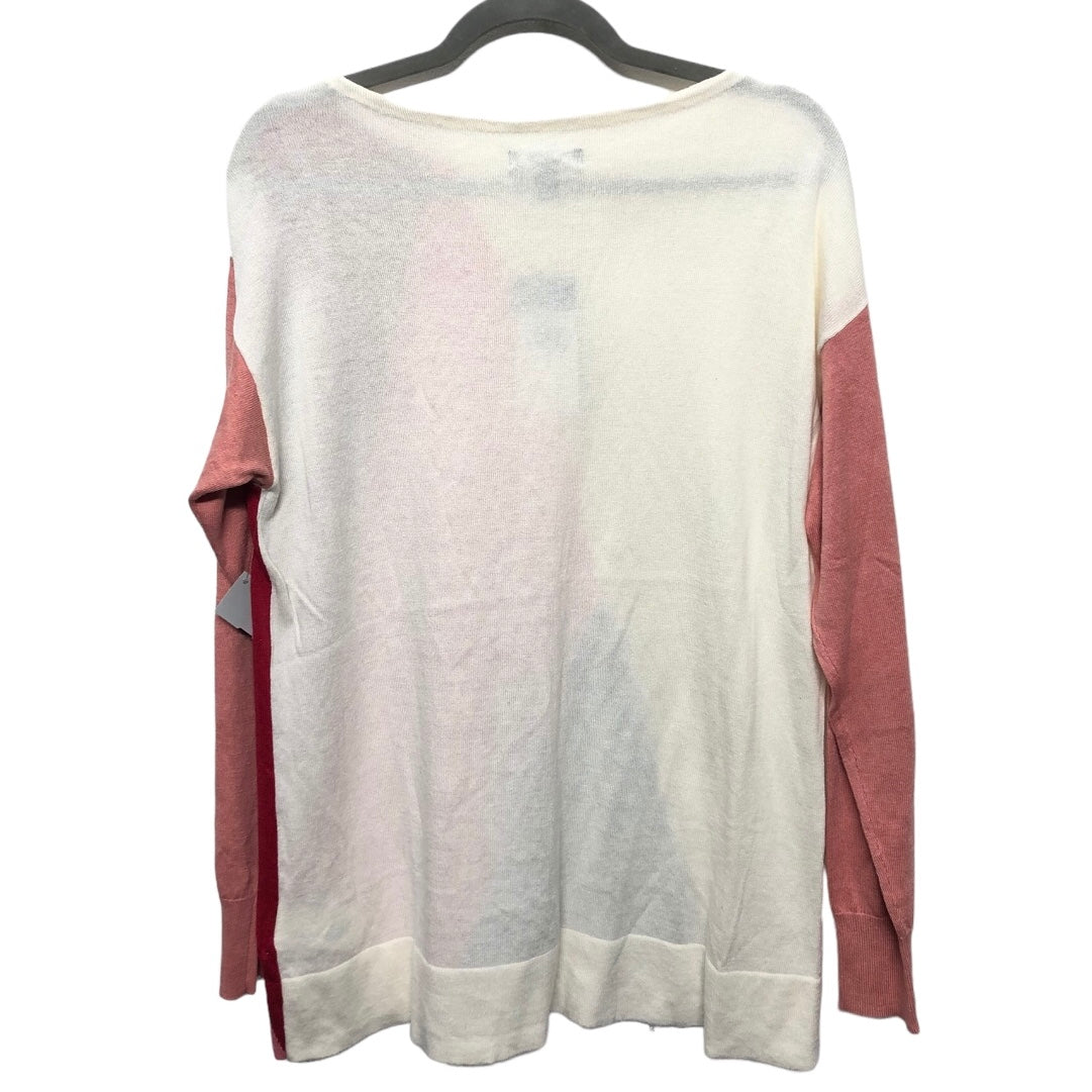 Sweater By Chaps In Pink & Red, Size: L