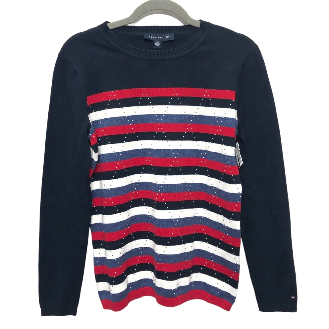 Sweater By Tommy Hilfiger In Blue & Red & White, Size: Xs