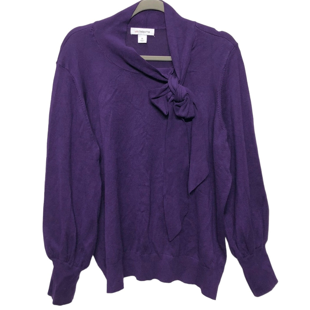 Sweater By Liz Claiborne In Purple, Size: 1x