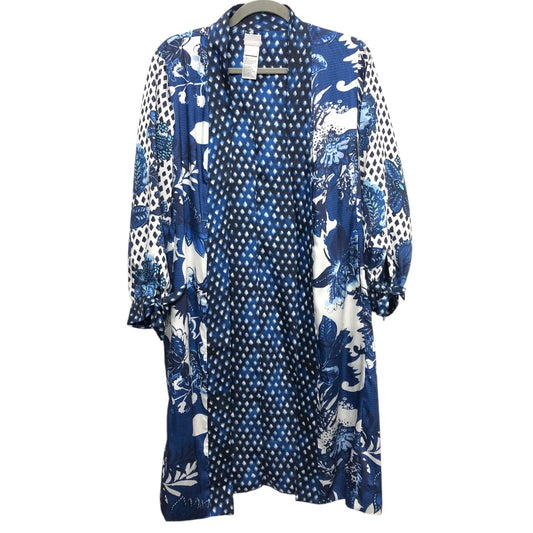 Kimono By Chicos In Blue & White, Size: S