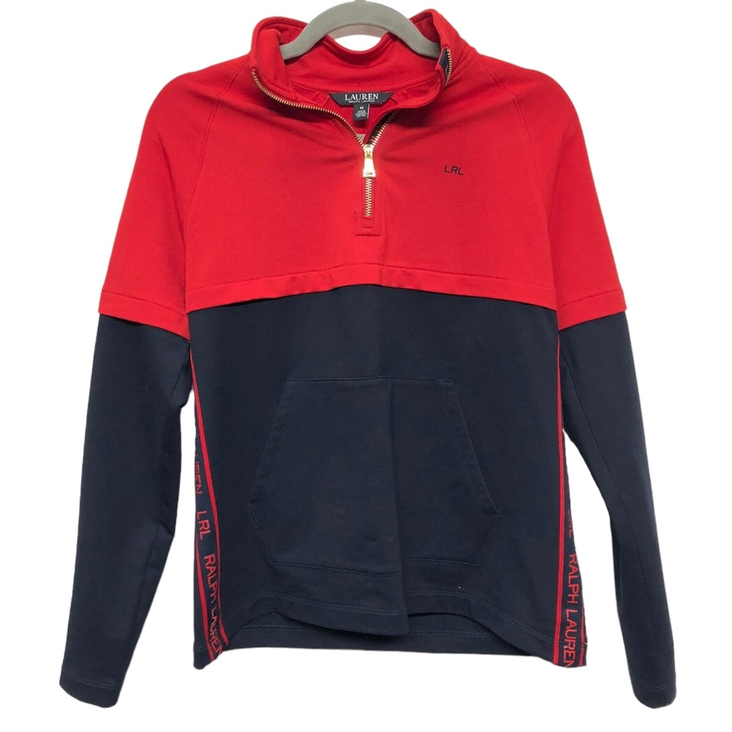 Athletic Jacket By Lauren By Ralph Lauren In Blue & Red, Size: M