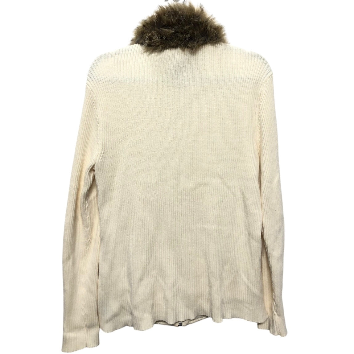 Sweater Cardigan By Lauren By Ralph Lauren In Beige, Size: Xl