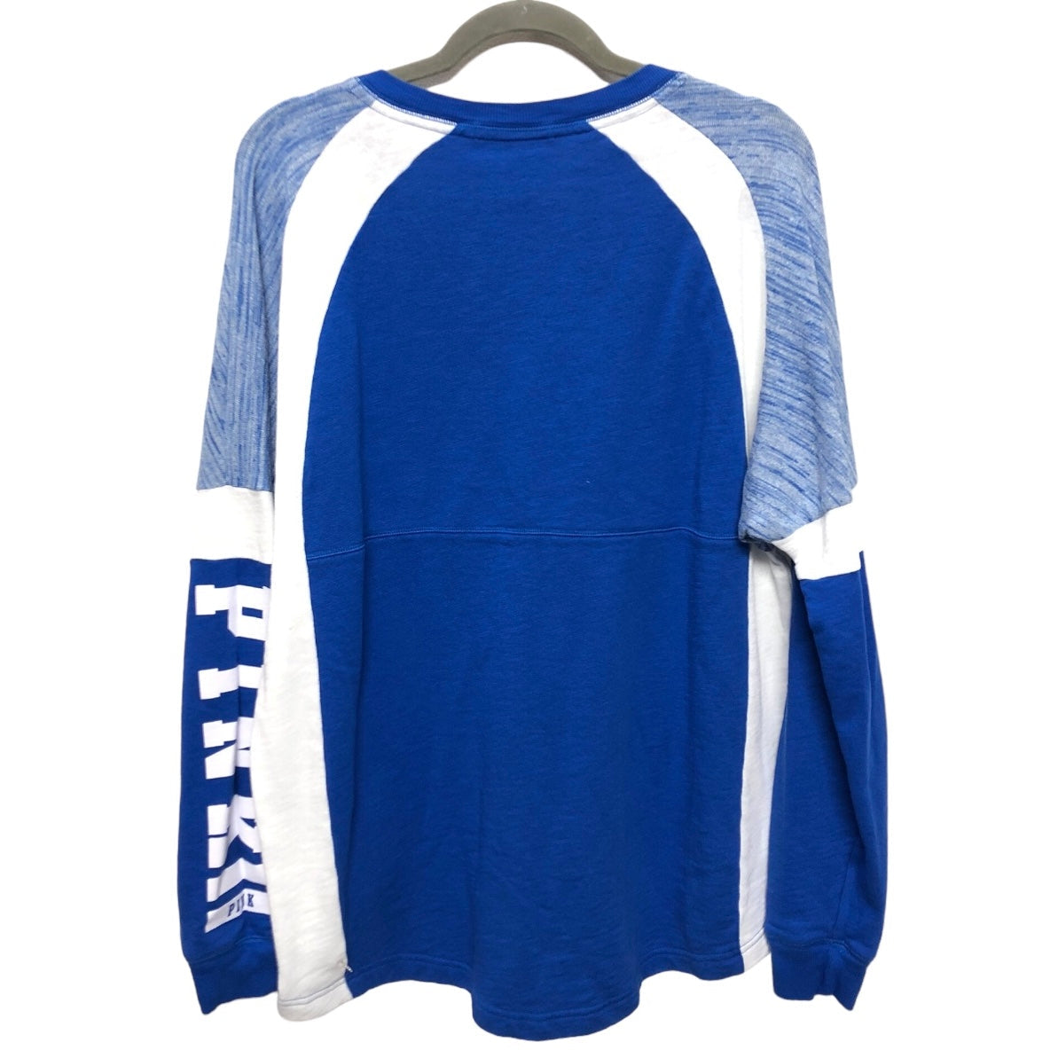 Sweatshirt Crewneck By Pink In Blue & White, Size: L