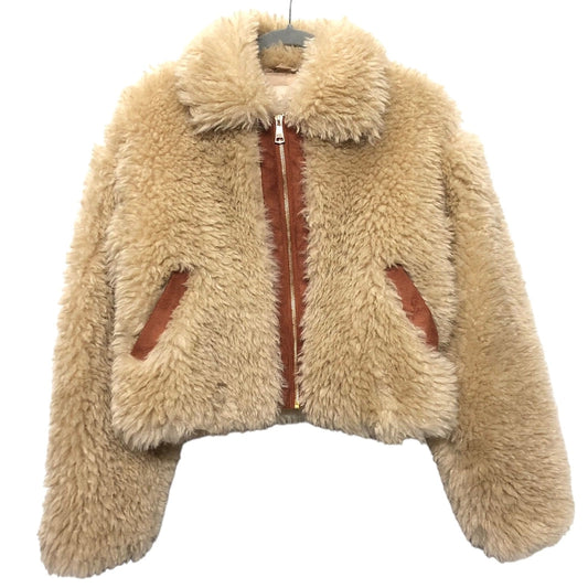 Jacket Faux Fur & Sherpa By Chelsea And Violet In Tan, Size: Xs