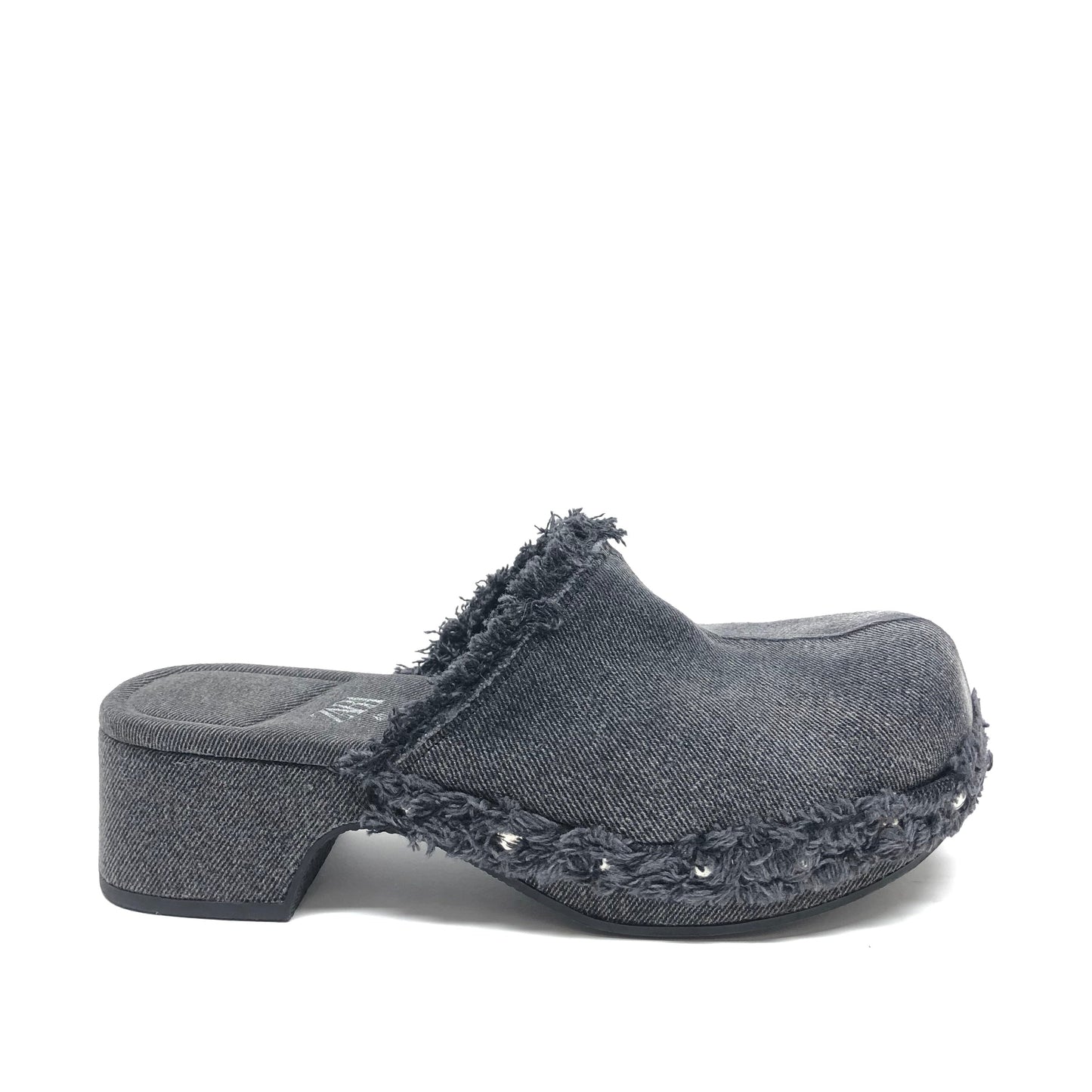 Shoes Heels Block By Zara In Black Denim, Size: Change 14p