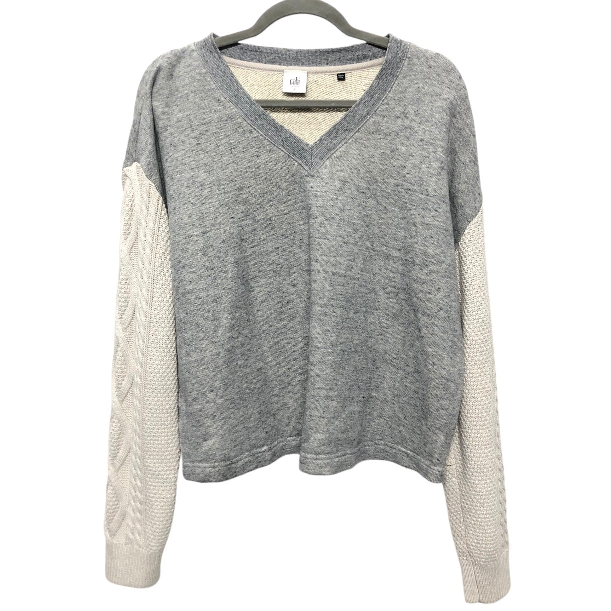 Sweatshirt Crewneck By Cabi In Grey, Size: L