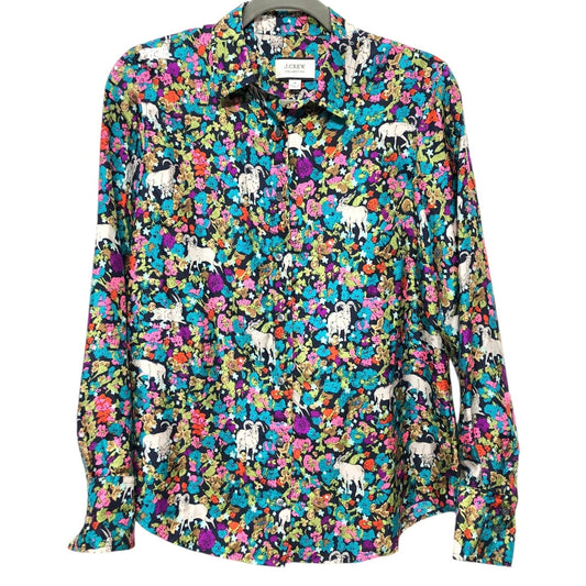 Blouse Long Sleeve By J. Crew In Multi-colored, Size: 4