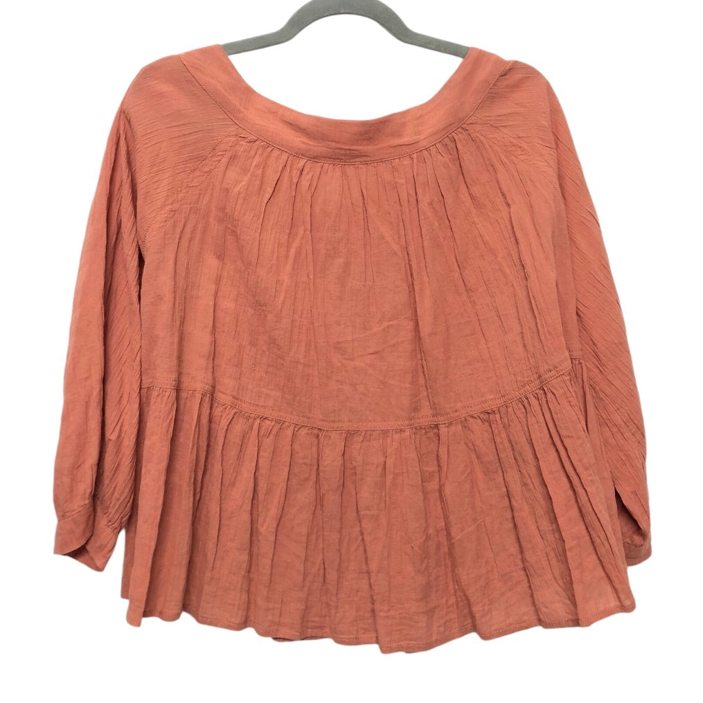 Top 3/4 Sleeve By We The Free In Pink & Red, Size: M