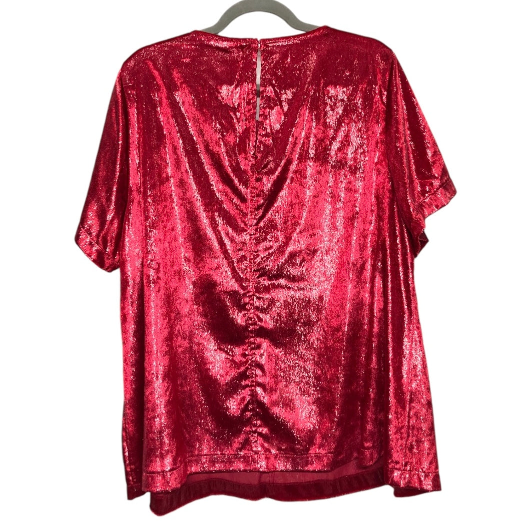 Top Short Sleeve By Lane Bryant In Red, Size: 18