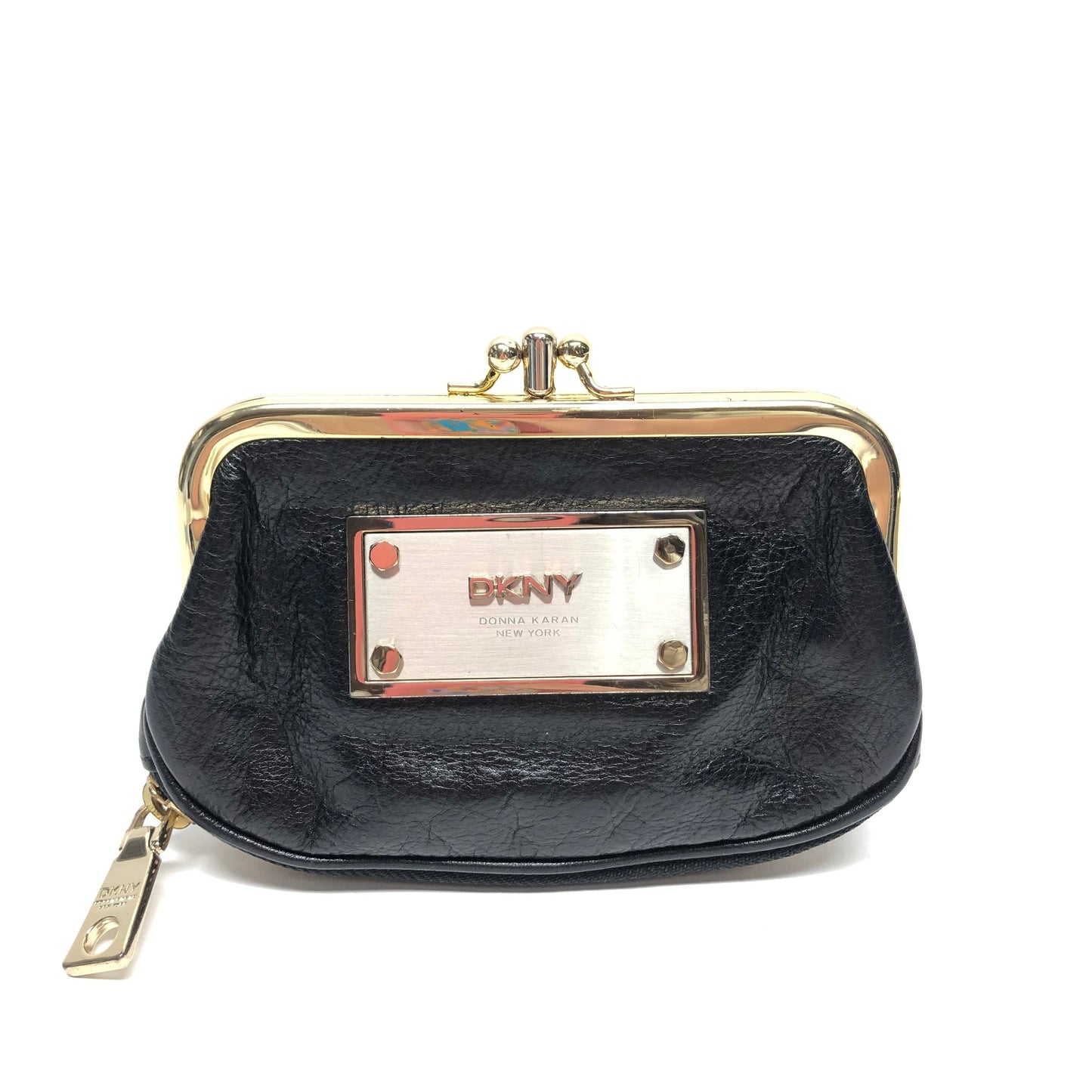 Coin Purse Leather By Dkny, Size: Small