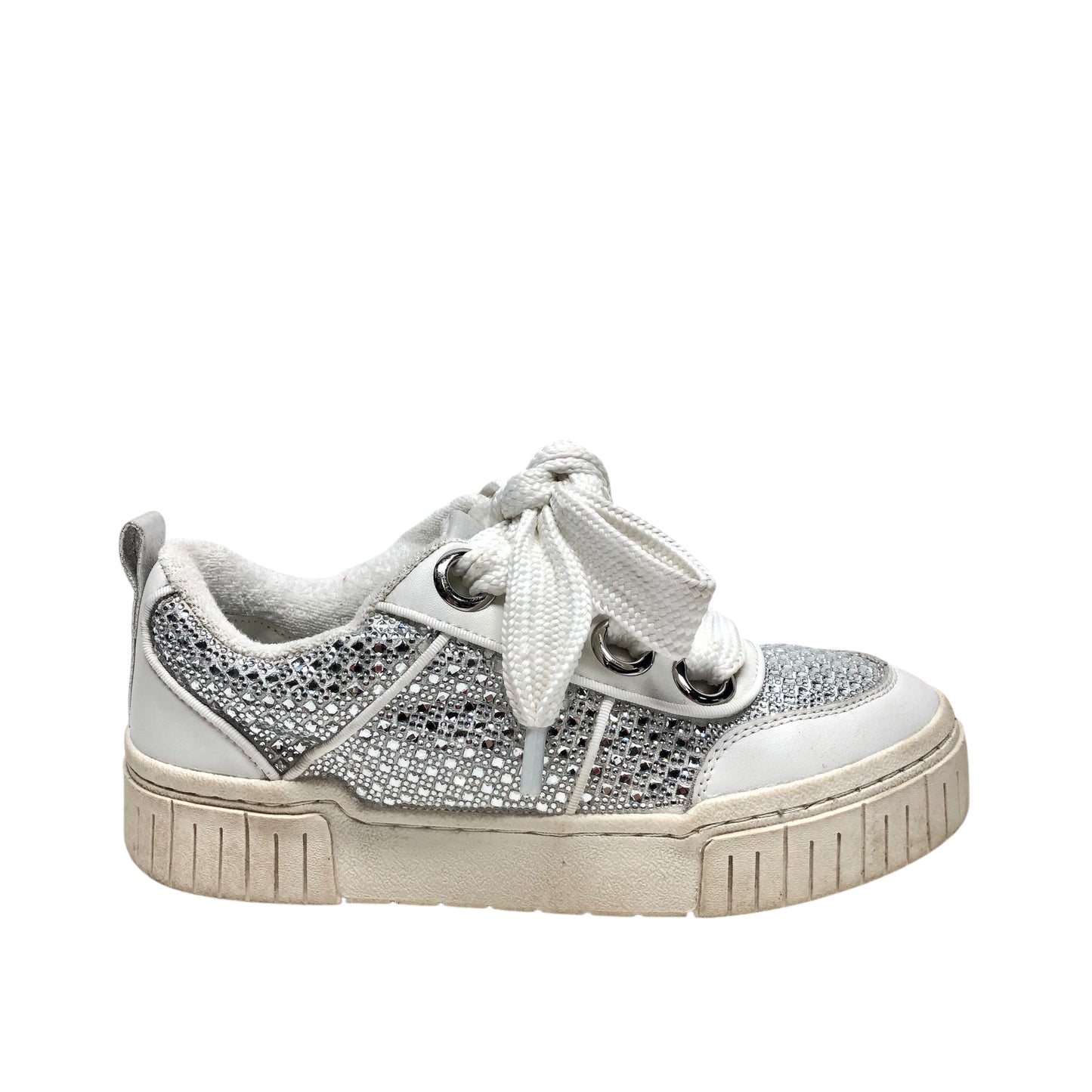 Shoes Sneakers Platform By Gianni Bini In Silver & White, Size: 10