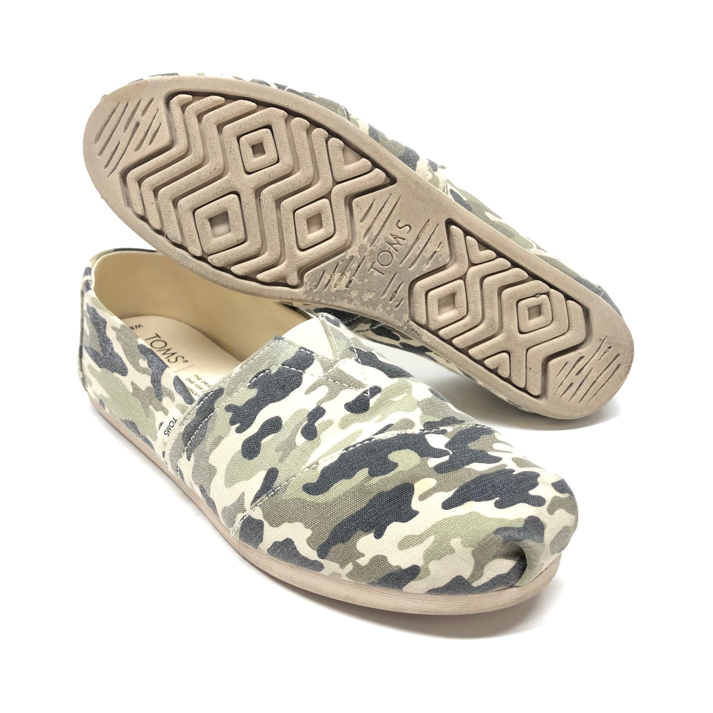 Shoes Flats By Toms In Camouflage Print, Size: 8.5