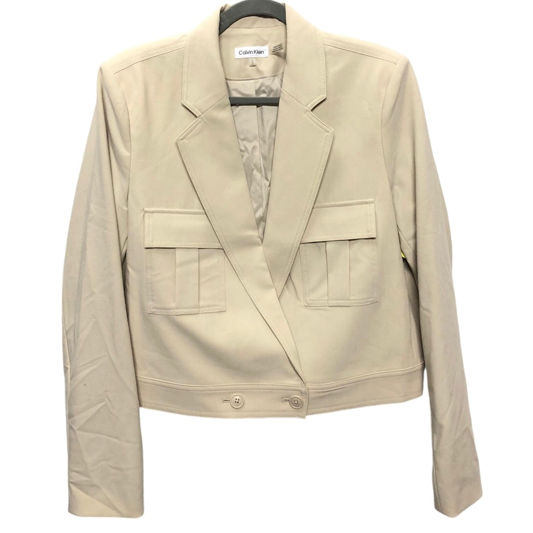 Blazer By Calvin Klein In Beige, Size: L