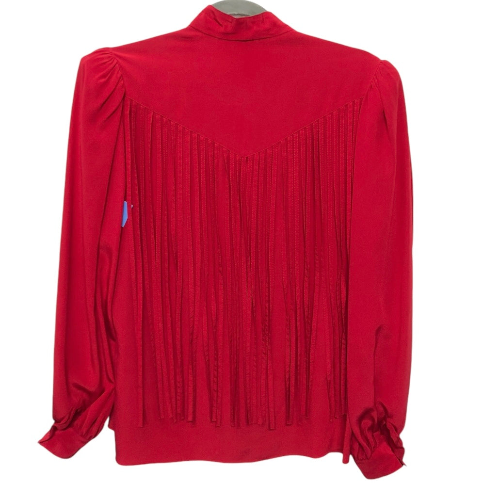 Blouse Long Sleeve By Cmc In Red, Size: 6