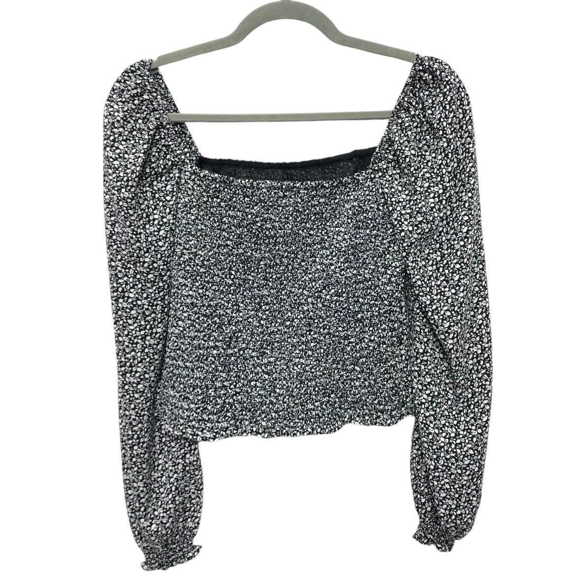 Blouse Long Sleeve By Abercrombie And Fitch In Black & White, Size: M