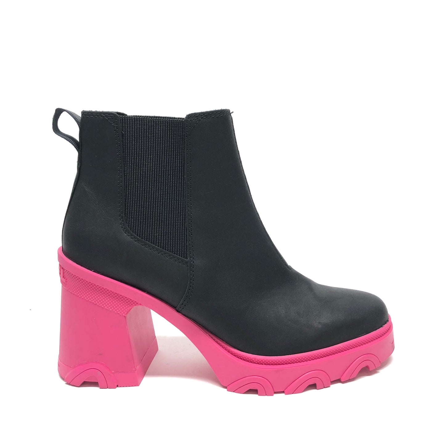 Boots Ankle Heels By Sorel In Black & Pink, Size: 10