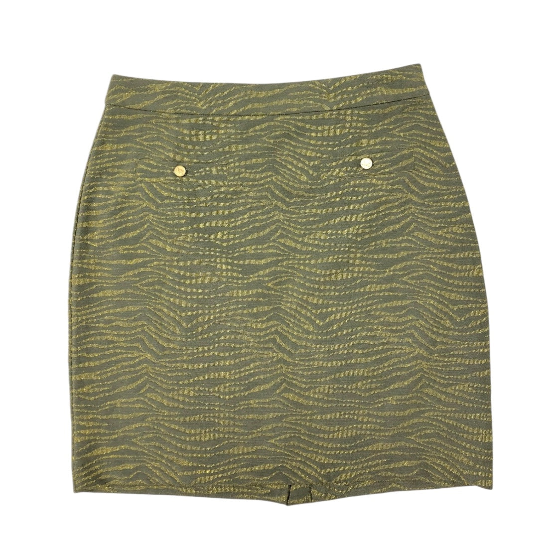 Skirt Mini & Short By Michael By Michael Kors In Gold & Green, Size: L