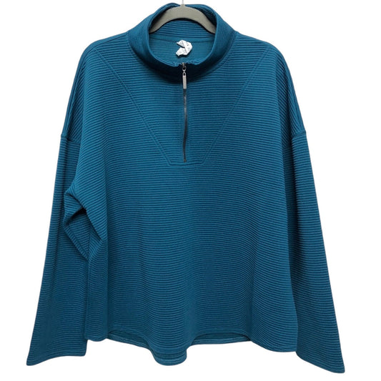 Athletic Top Long Sleeve Collar By Cmc In Teal, Size: Xl