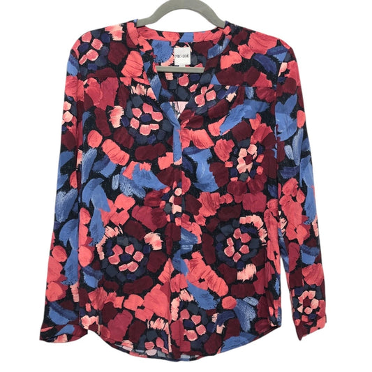 Top Long Sleeve By Nic + Zoe In Blue & Red, Size: Xs