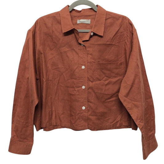 Top Long Sleeve By Everlane In Brown, Size: L