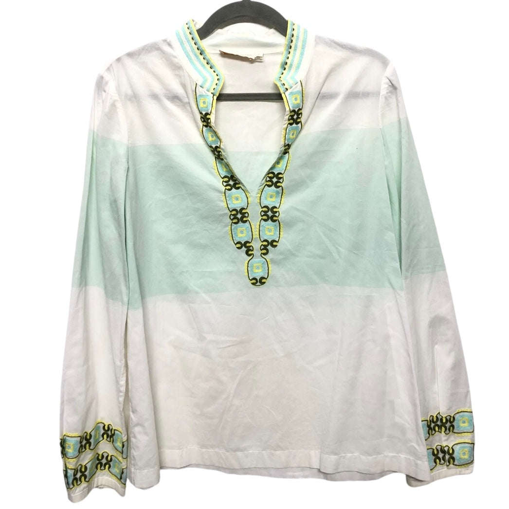 Tunic Designer By Tory Burch In Green & White, Size: 2