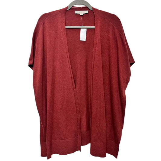 Sweater Cardigan By Loft In Red, Size: M