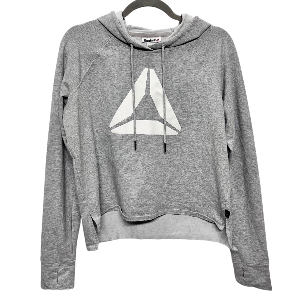 Sweatshirt Hoodie By Reebok In Grey, Size: M