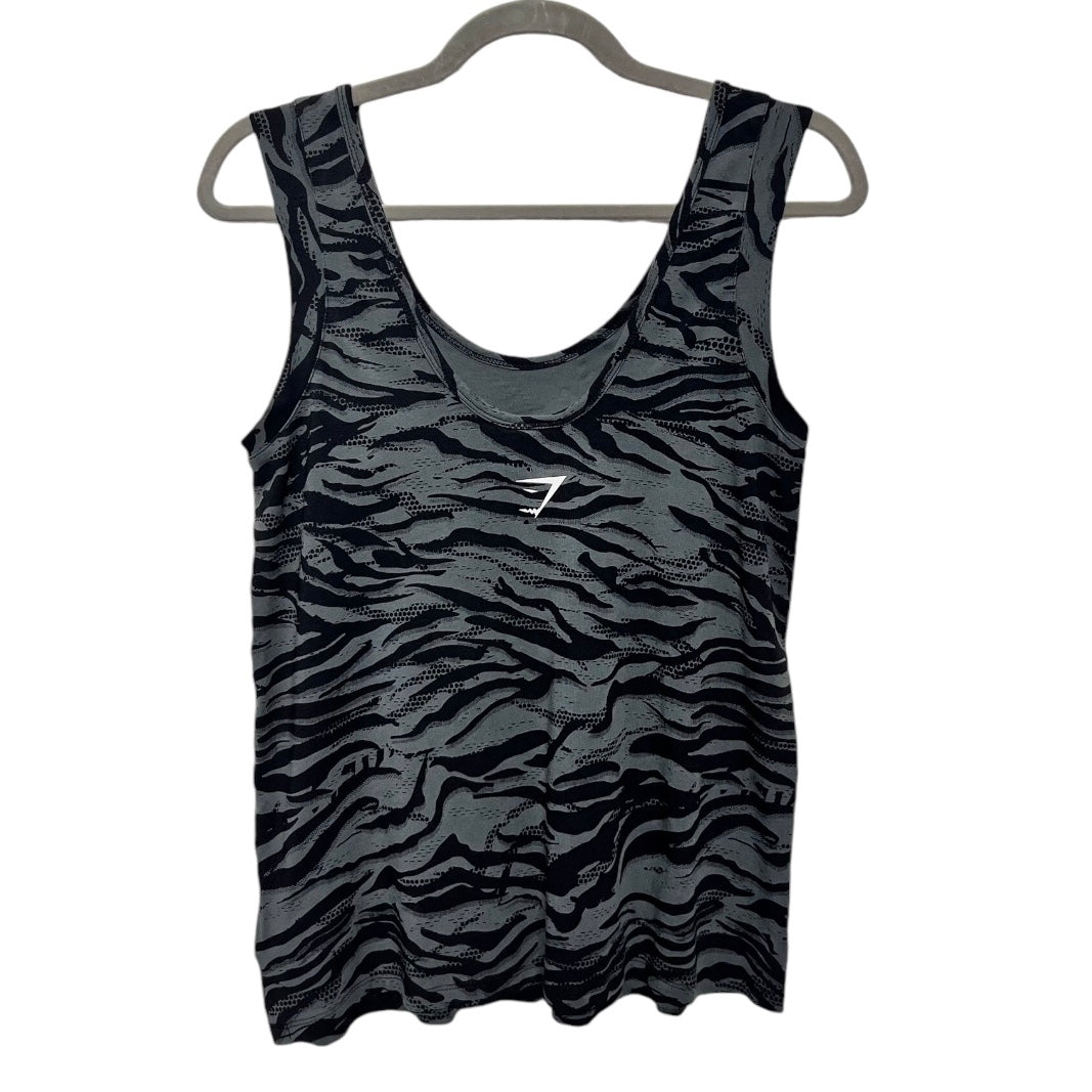 Athletic Tank Top By Gym Shark In Black & Grey, Size: L