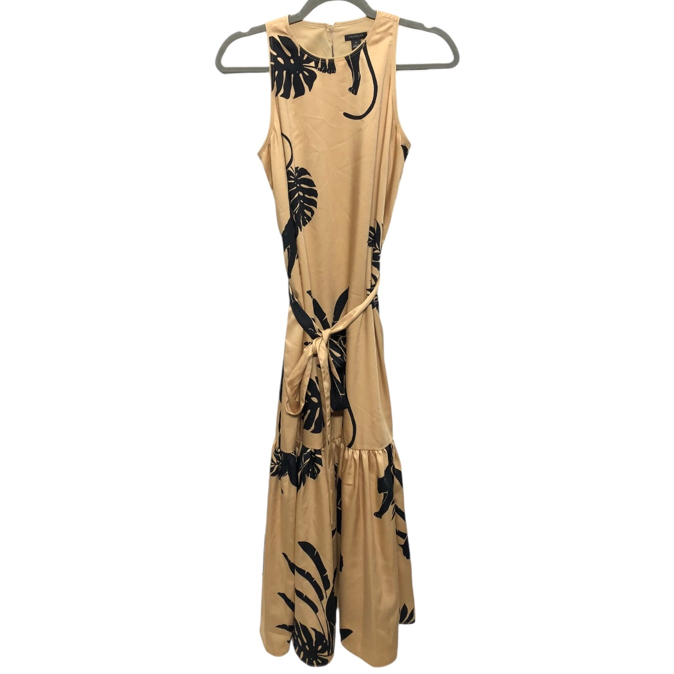 Dress Casual Midi By Ann Taylor In Black & Tan, Size: Xs