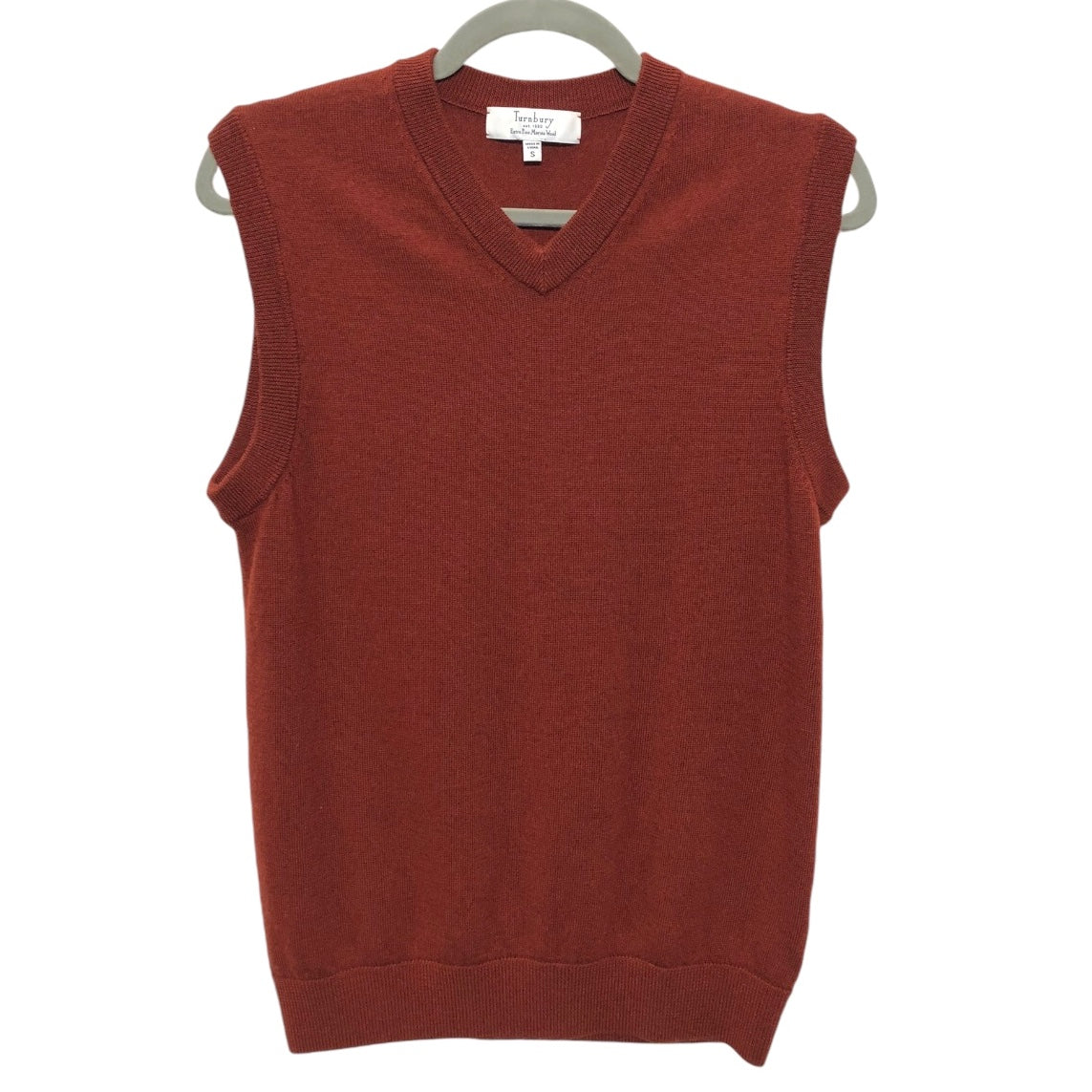 Vest Sweater By Cmc In Brown & Red, Size: S