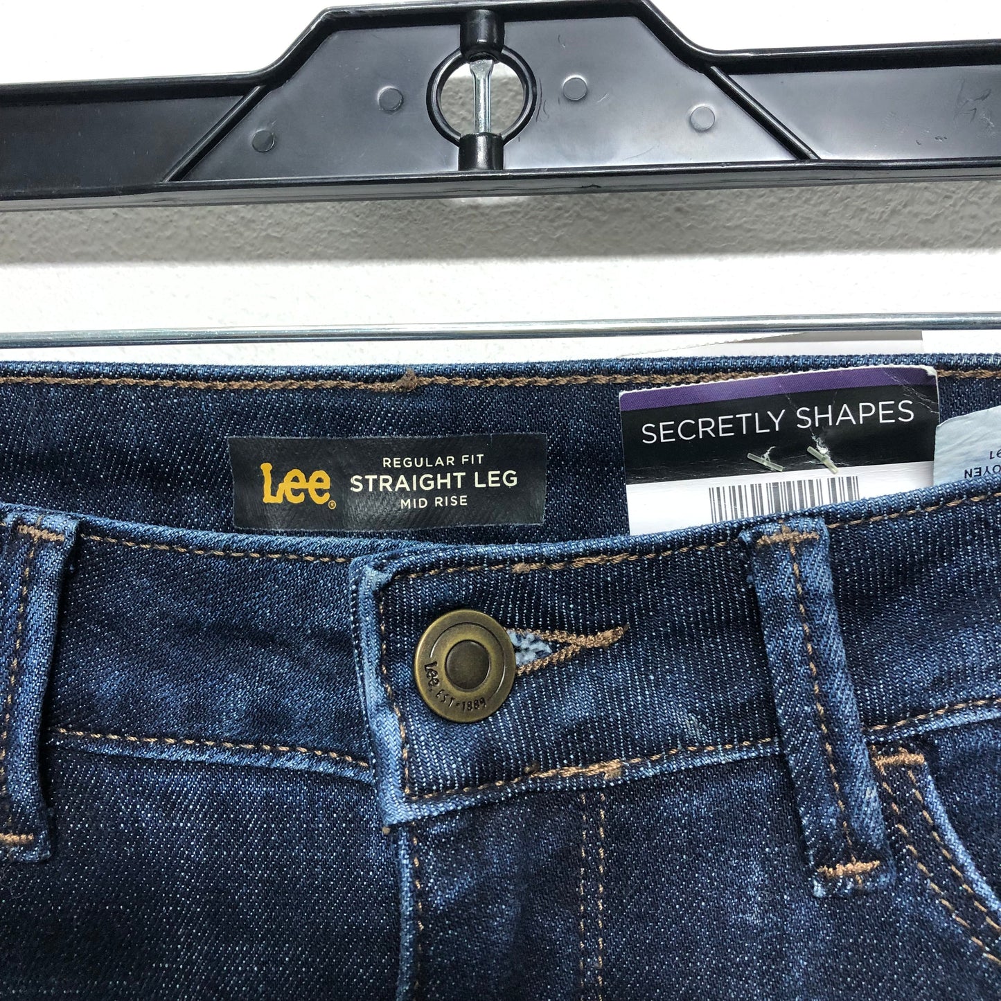 Jeans Straight By Lee In Blue Denim, Size: 4