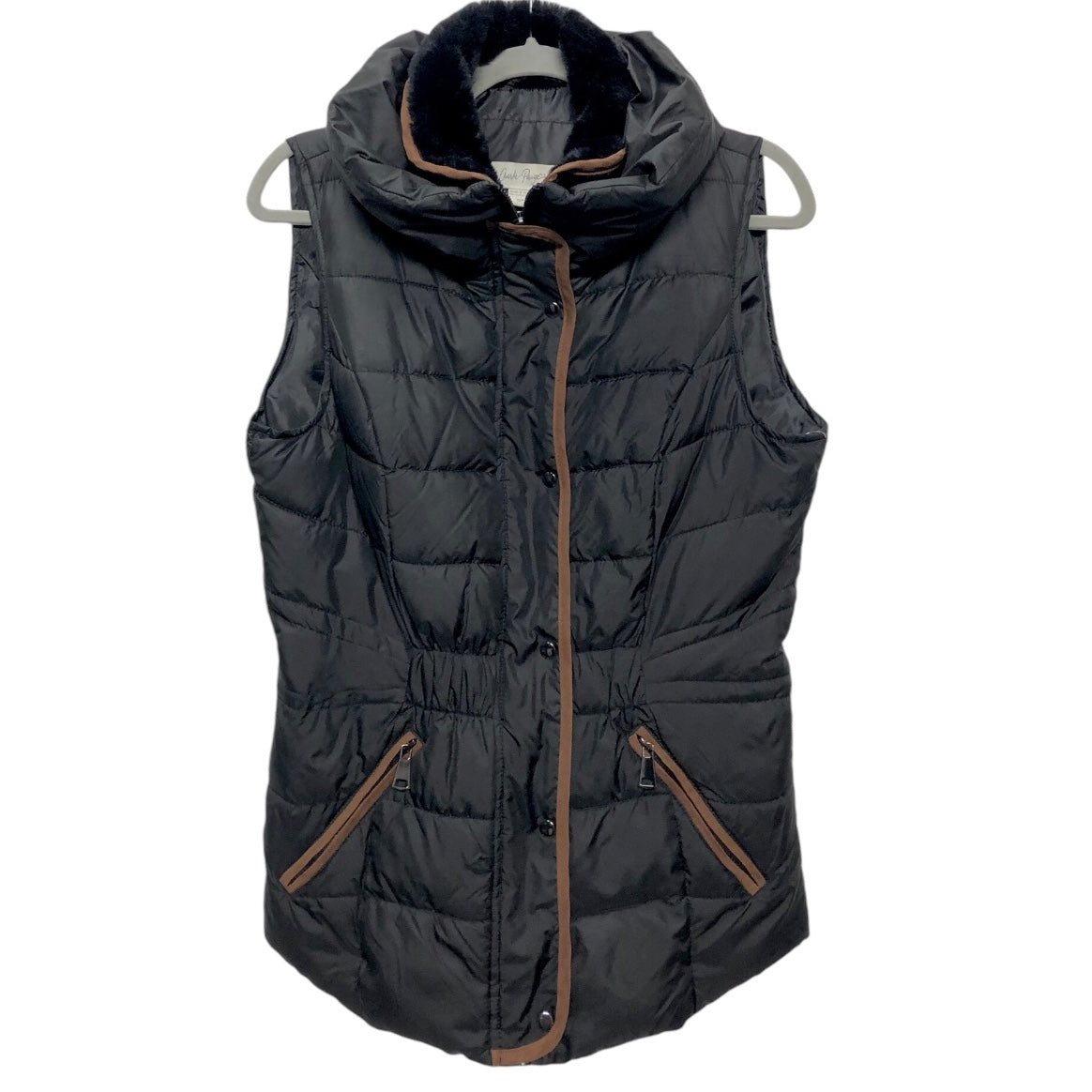 Vest Puffer & Quilted By Charlie Paige In Black, Size: S