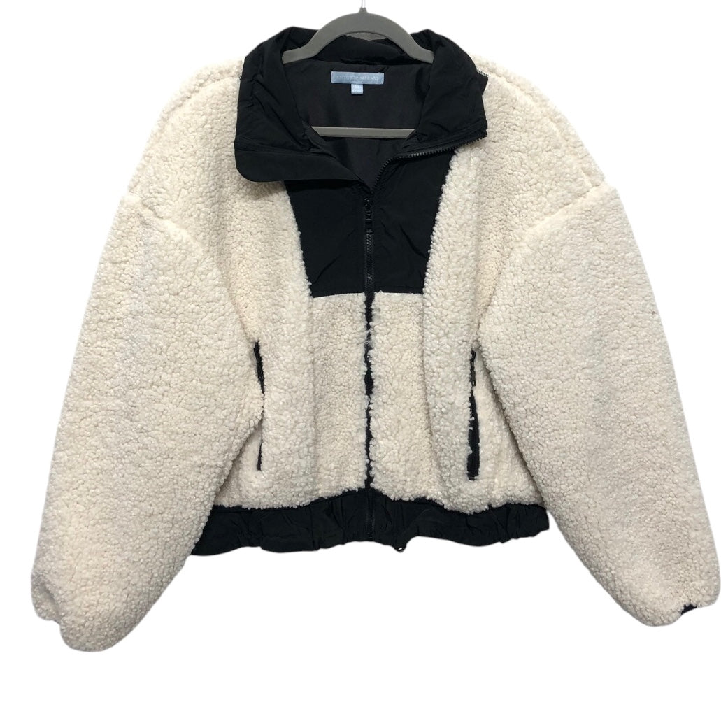 Jacket Fleece By Antonio Melani In Black & Cream, Size: M