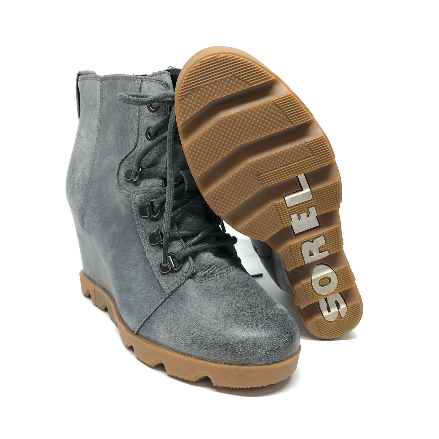 Boots Ankle Heels By Sorel In Grey, Size: 9.5