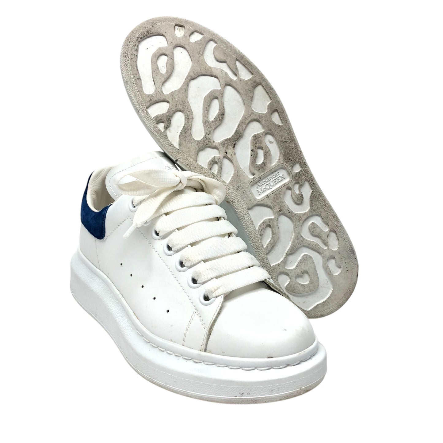 Shoes Luxury Designer By Alexander Mcqueen In Blue & White, Size: 7.5