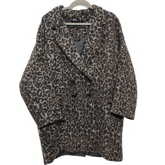 Coat Designer By Coach In Leopard Print, Size: L