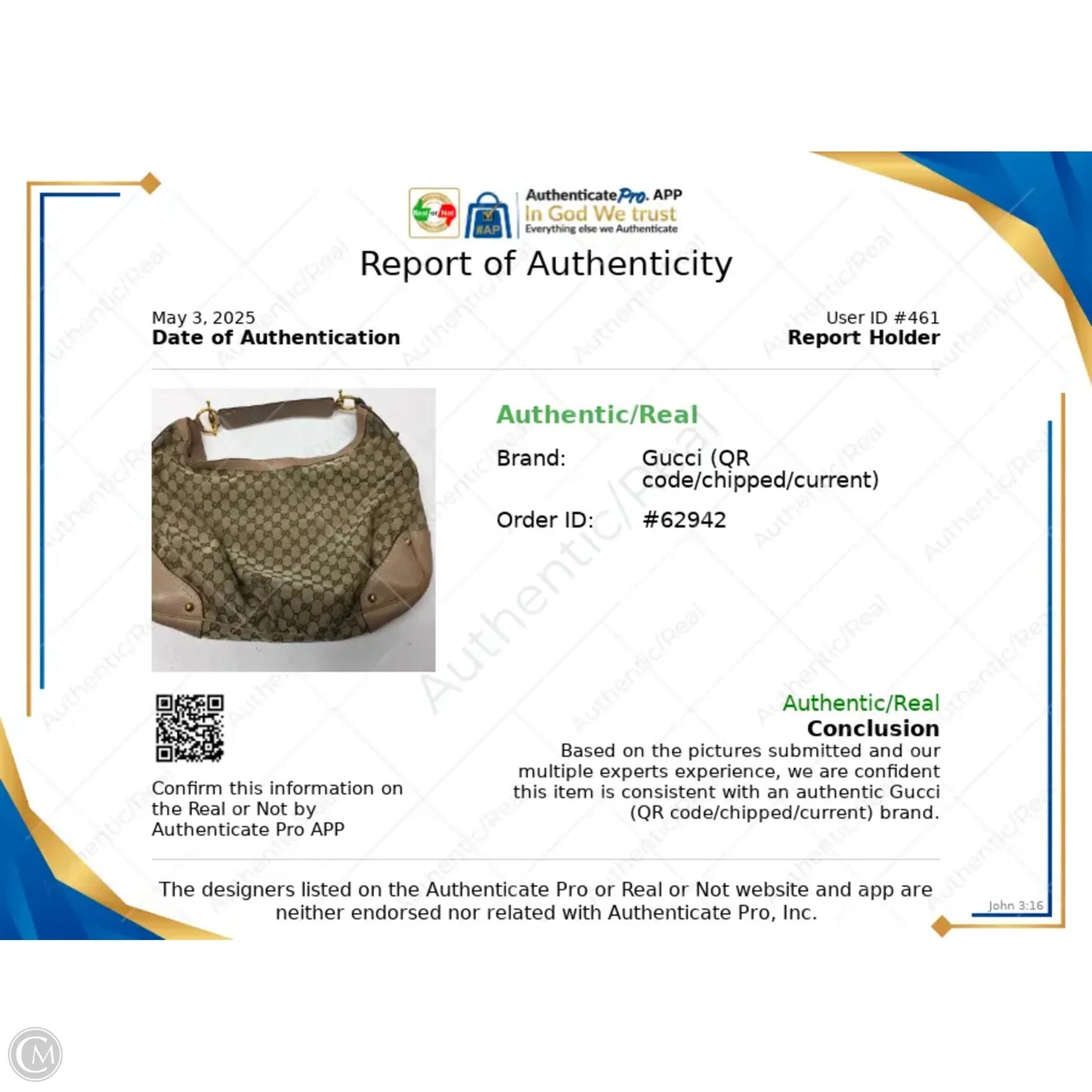 Handbag Luxury Designer By Gucci, Size: Large