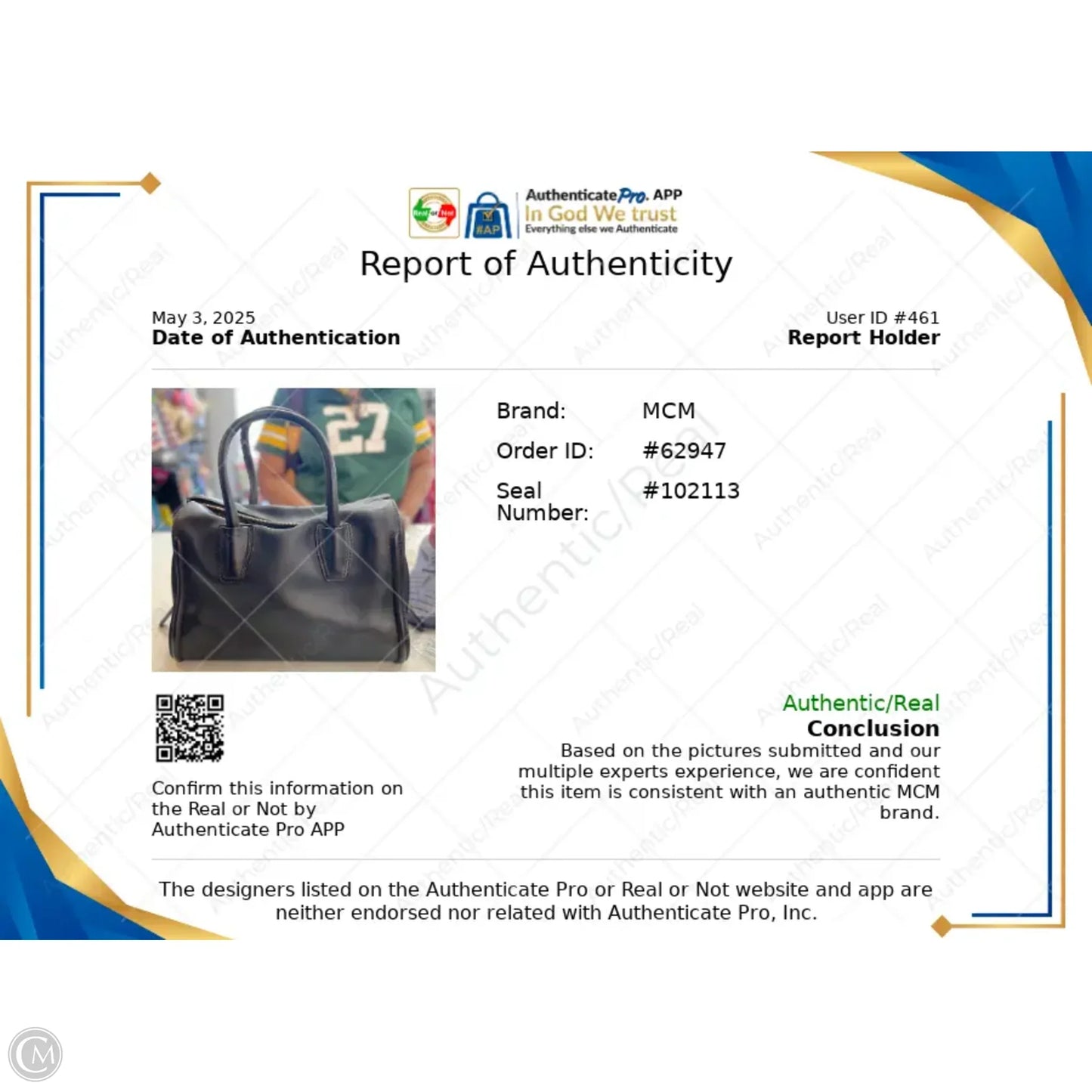 Handbag Luxury Designer By Mcm, Size: Medium