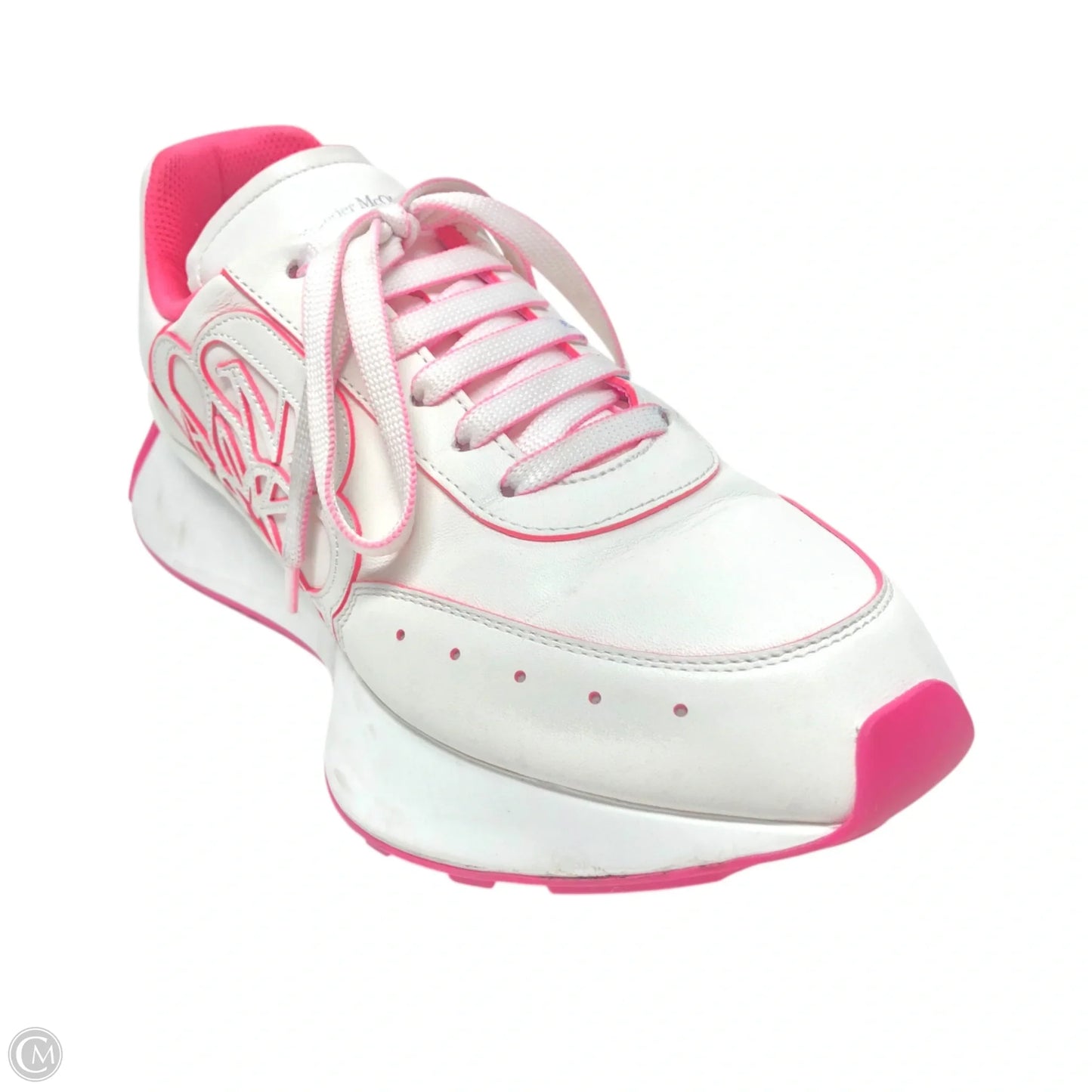 Shoes Luxury Designer By Alexander Mcqueen In Pink & White, Size: 8.5