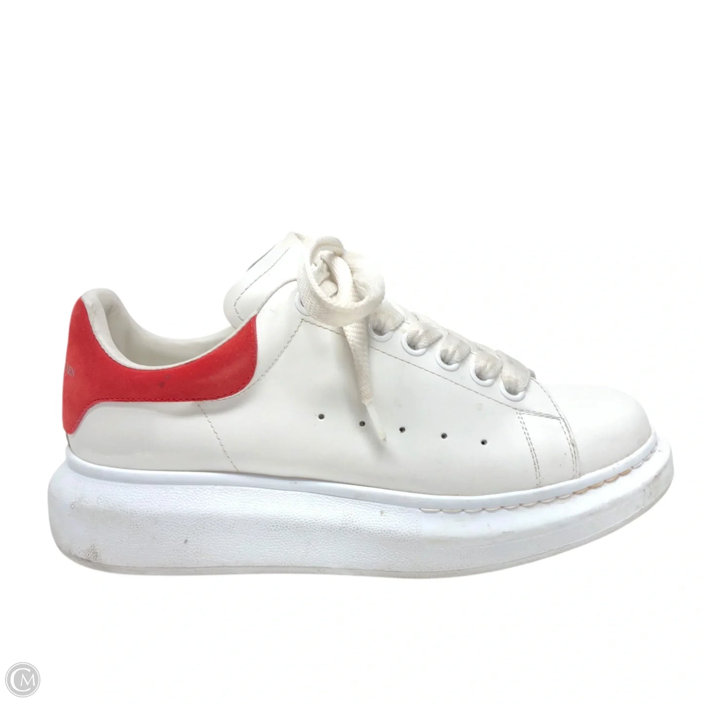 Shoes Luxury Designer By Alexander Mcqueen In Red & White, Size: 7.5
