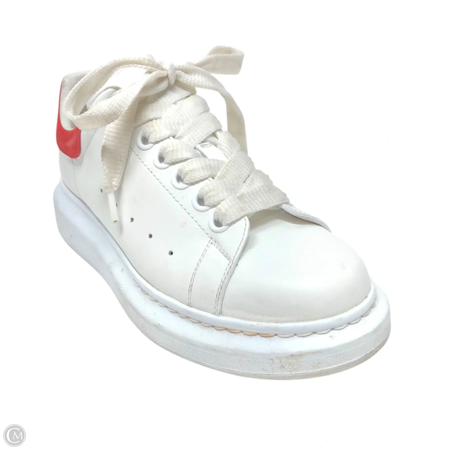 Shoes Luxury Designer By Alexander Mcqueen In Red & White, Size: 7.5